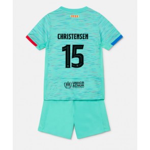 Barcelona Andreas Christensen #15 Tredje trøje Børn 2023-24 Kort ærmer (+ korte bukser)